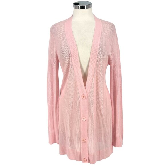 AG Adriano Goldschmied Cameron Cardigan Prism Pink Open Knit Size Small - Picture 1 of 11